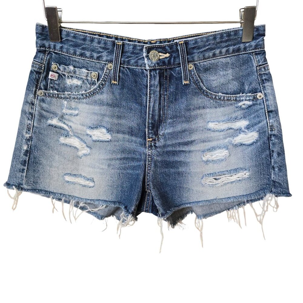 AG Adriano Goldschmied The Bryn Ex-Boyfriend Cut Off Denim Jean Shorts